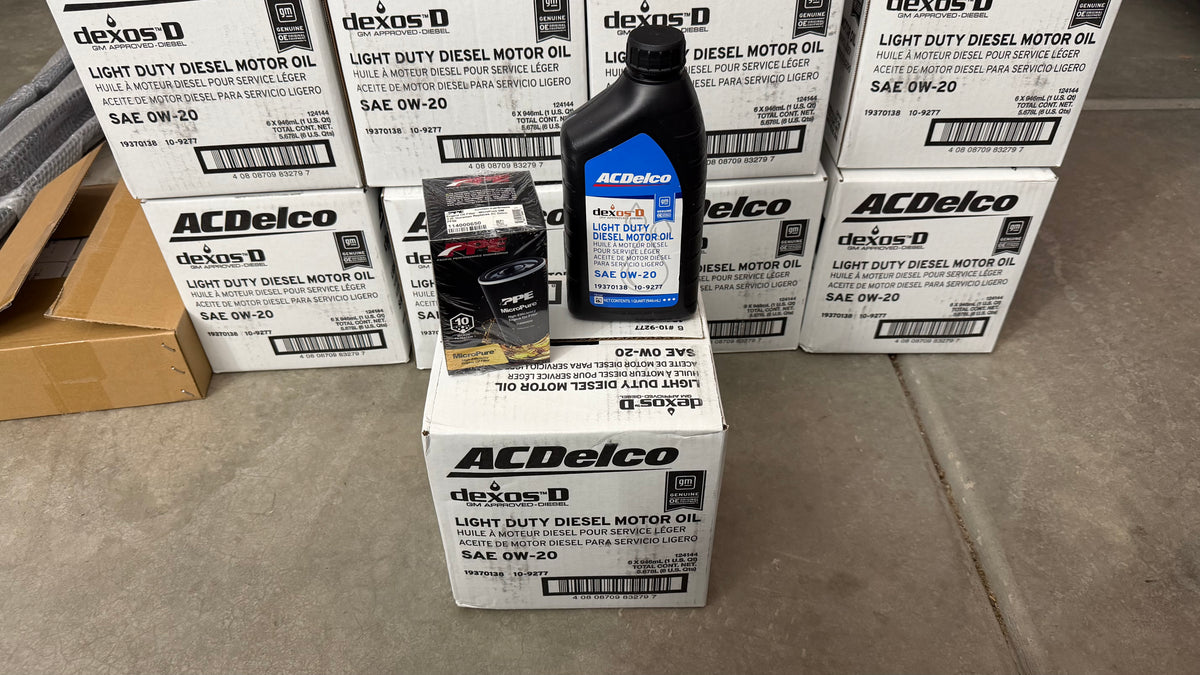 3.0 Duramax Oil Change Package - DEXOS D 0w20 Oil + PF66A Filter